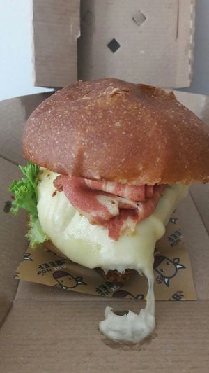 Facon parmesan burger at Got No Beef in Cardiff