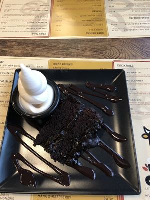 Camouflaged fudge cake   at Got No Beef in Cardiff