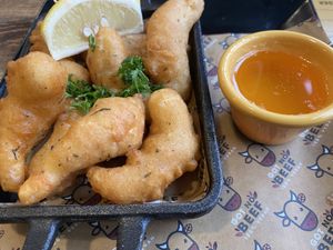 Battered shrimp at Got No Beef in Cardiff