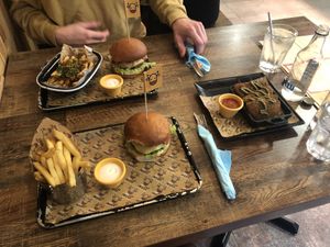 The Montreal Falls & a side of molten mozzarella dippers - fantastic!  at Got No Beef in Cardiff