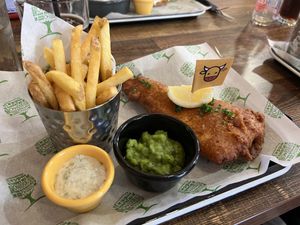 Battered “cod"  at Got No Beef in Cardiff