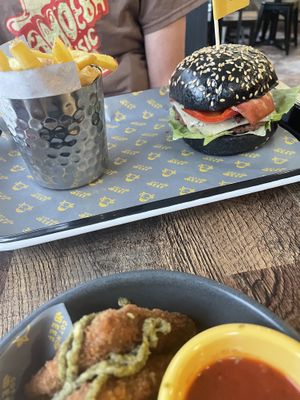 BBQ Burger and chips   at Got No Beef in Cardiff