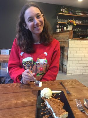 Amazing salted caramel cheesecake with ice cream.  at Got No Beef in Cardiff