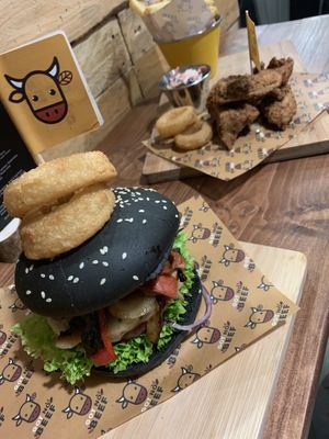 Freedom burger and chicken style pieces  at Got No Beef in Cardiff