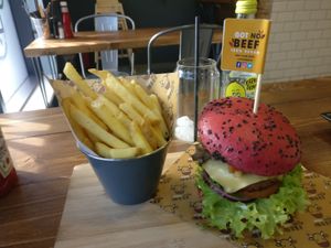 Their signature burger. Delicious! at Got No Beef in Cardiff