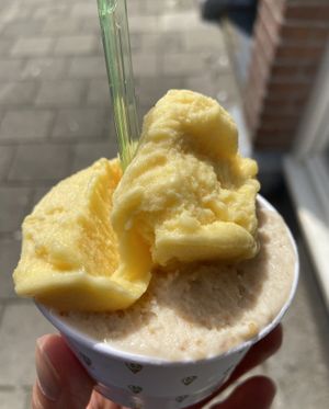 Passion fruit and hazelnut  at Massimo Gelato - De Pijp in Amsterdam