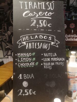 They have vegan ice cream too at Pizzeria Trozo in Bilbao