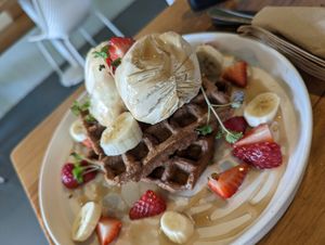 Waffles at Fitz Cafe in Wagga Wagga