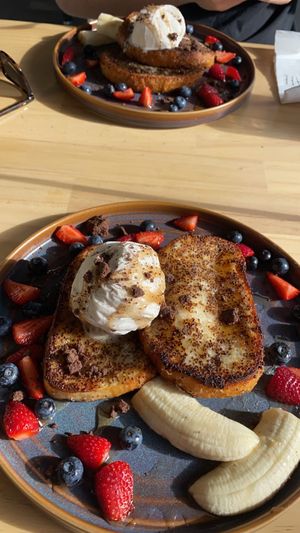 Vegan French toast   at Fitz Cafe in Wagga Wagga