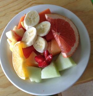 ensalada de fruta de temporada at El Mana Vegetarian in Mexico City