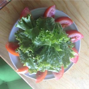 ensalada de lechuga y jitomate bola  at El Mana Vegetarian in Mexico City
