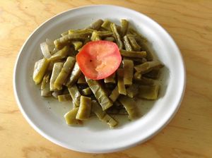 nopales encebollados  at El Mana Vegetarian in Mexico City
