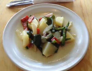 papas con rajas  at El Mana Vegetarian in Mexico City