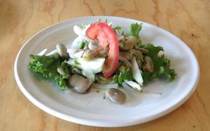 ensalada de habas  at El Mana Vegetarian in Mexico City