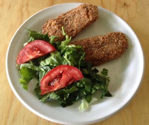bistec de soya  at El Mana Vegetarian in Mexico City