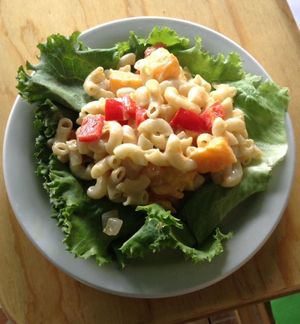 ensalada de pasta  at El Mana Vegetarian in Mexico City