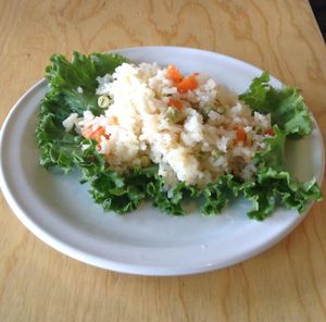 arroz blanco  at El Mana Vegetarian in Mexico City