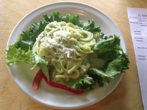 espaguetti el perejil  at El Mana Vegetarian in Mexico City