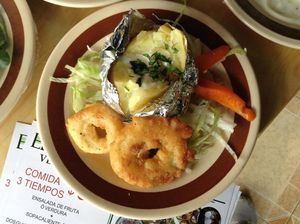 papas al horno  at El Mana Vegetarian in Mexico City