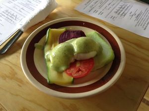 huevos a la jardinera  at El Mana Vegetarian in Mexico City