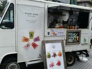 juice vendor at Farmer's Market - UNU in Tokyo