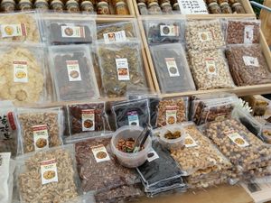 dried and roasted nuts at Farmer's Market - UNU in Tokyo