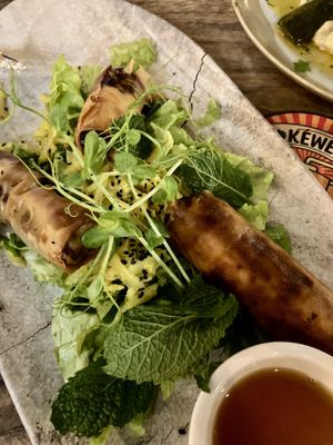 Assiette nems végétariens  at L'UniVert in Saint-paul