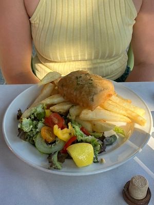 Tofish and chips  at No 18 Cafe in Swansea