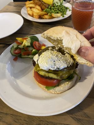 Double cheese burger  #Veganuary at No 18 Cafe in Swansea