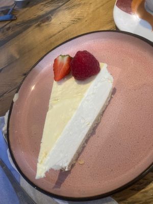 Vanilla cheezecake  at No 18 Cafe in Swansea