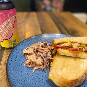 Rueben toastie at No 18 Cafe in Swansea