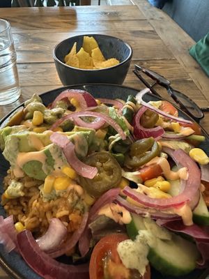 Naked burrito bowl   at No 18 Cafe in Swansea