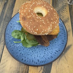 Breakfast Bagel   at No 18 Cafe in Swansea