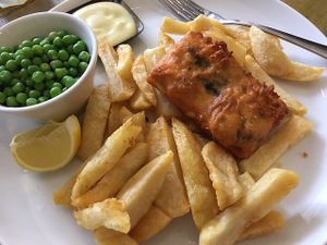 Tofish & chips at No 18 Cafe in Swansea
