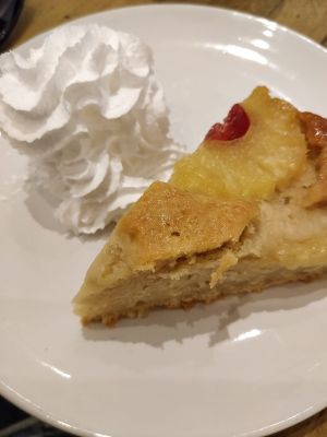 Pineapple upside down cake  at No 18 Cafe in Swansea