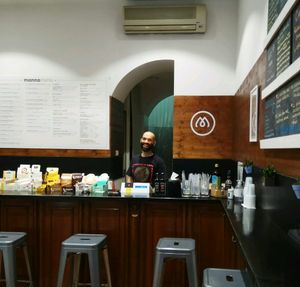 Leonardo, the friendly owner!  at Manna in Rome