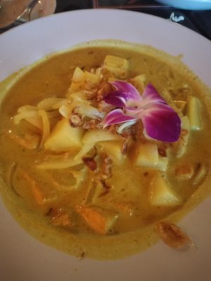Yellow curry + tofu at Aloy Thai Cuisine in Boulder
