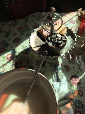 Dark belgian hot chocolate with almond milk at The Old Chocolate House in Bruges