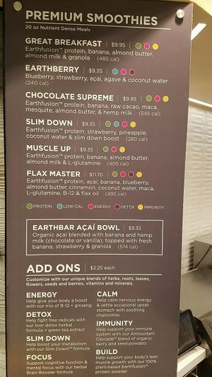 smoothies and acai bowl at LAX - Earthbar - T6 in Los Angeles
