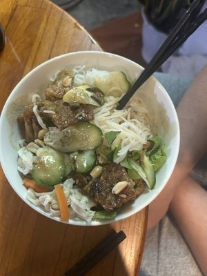 Noodle with saitan  at Nhat Da in Hoi An