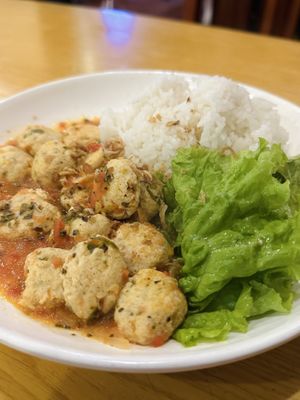 Rice with steamed tofu (55k VND)  at Nhat Da in Hoi An