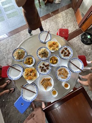 Feast made at the cooking class  at Nhat Da in Hoi An