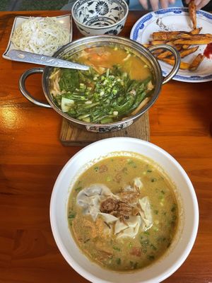 Mushroom hot pot & dumpling soup   at Nhat Da in Hoi An