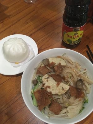 Steamed bun & Cao Lau  at Nhat Da in Hoi An