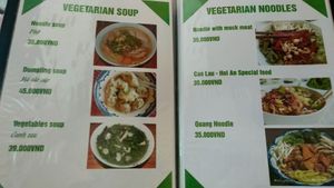 Menu at Nhat Da in Hoi An