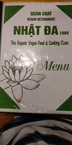 Front page of the menu at Nhat Da in Hoi An