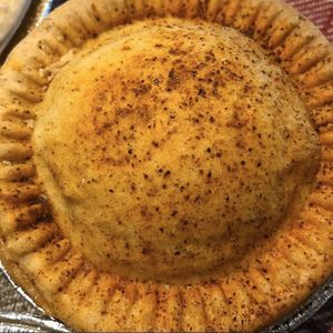 Extreme closeup at Mr Nice Pie​ in Port Talbot