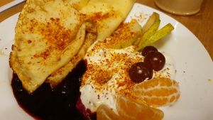 Homemade pancakes at Kafe Doma in Litomerice