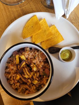 beans and rice at Consulado Vegetal in Jardin