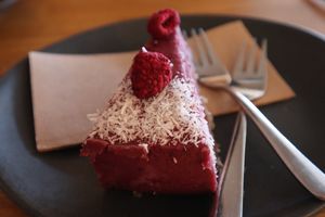 Cheese cake at Street Organics in Takapuna